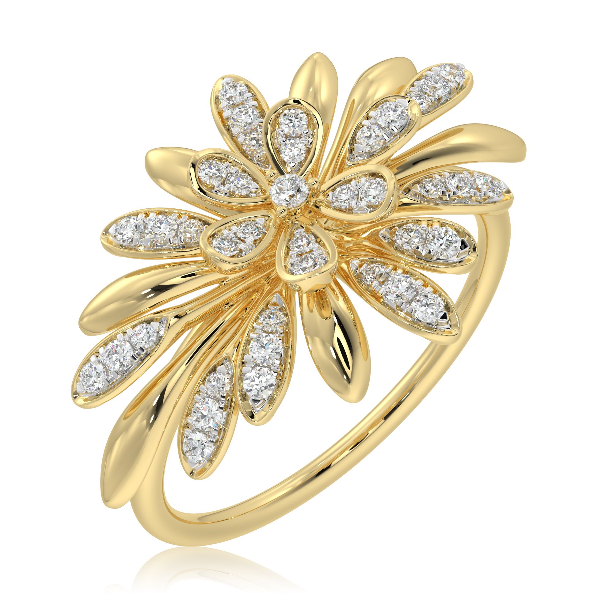 Raw Bridal Floral Ring